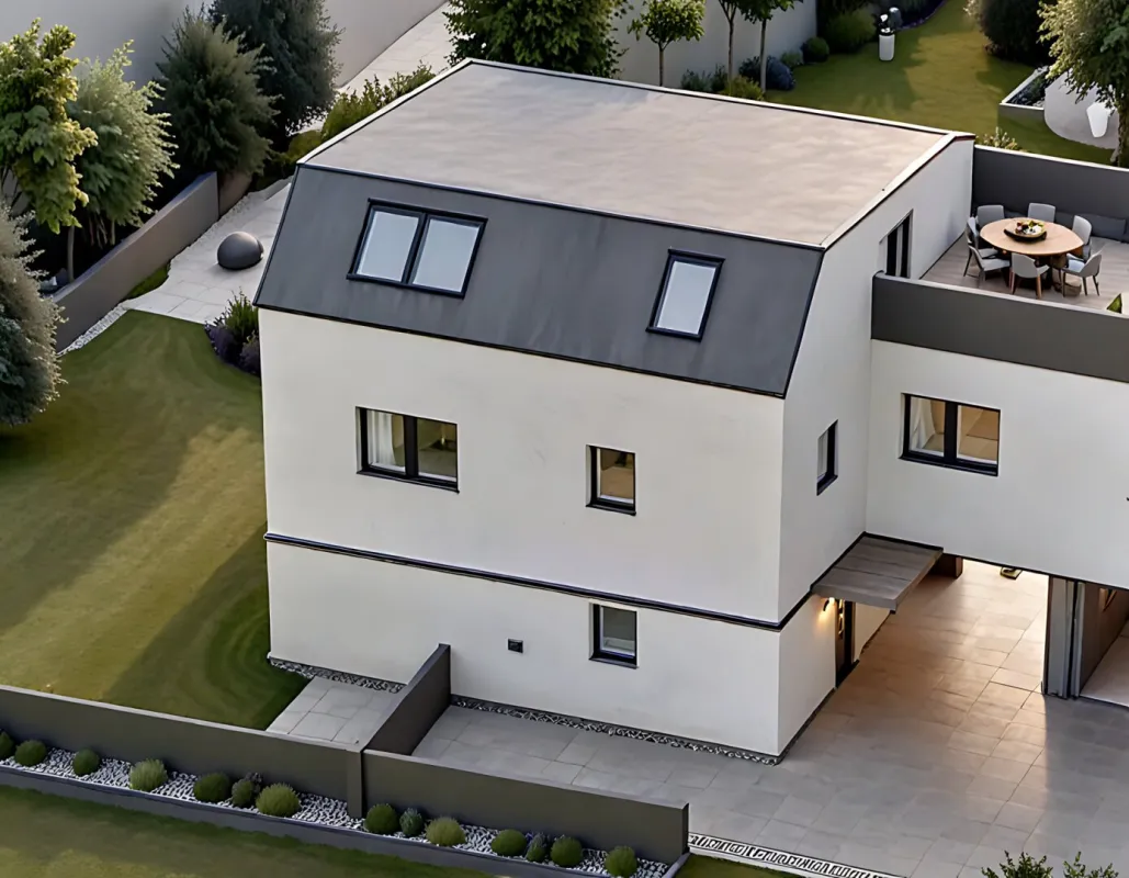 Exklusive Doppelhaushälfte in absoluter Ruhelage mit Dachterrasse und Stellplatz direkt an der Piesting - Bild 1