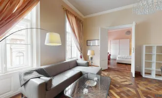 Unbefristet! ELEGANTE ALTBAUWOHNUNG, komplett möbliert, schönes Haus, hofseitiger Balkon, TOP LAGE!