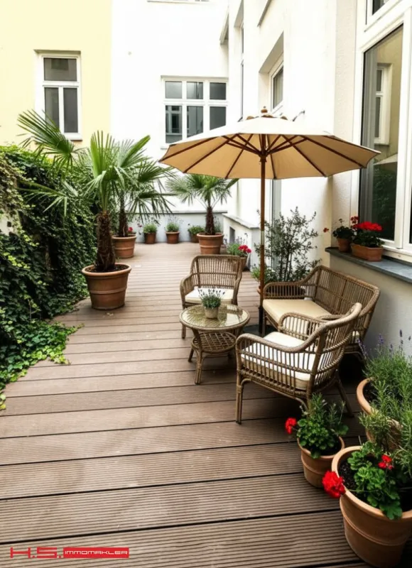 SERVITENVIERTEL- TERRASSENERSTBEZUG auf " GARTENEBENE" -  HIGH END ALTBAUWOHNUNG - STILJUWEL - 2 ZIMMER  + NR - RUHELAGE - Bild 1