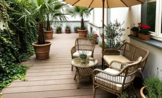 SERVITENVIERTEL- TERRASSENERSTBEZUG auf " GARTENEBENE" -  HIGH END ALTBAUWOHNUNG - STILJUWEL - 2 ZIMMER  + NR - RUHELAGE