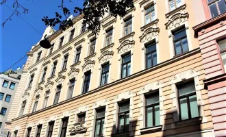NASCHMARKT-NÄHE, 47 m2 Dachgeschoss mit Terrasse, 2 Zimmer, Komplettküche, Wannenbad, Parketten, Eggerthgasse