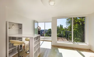 Moderne Doppelhaushälfte mit Blick auf die Burg Liechtenstein