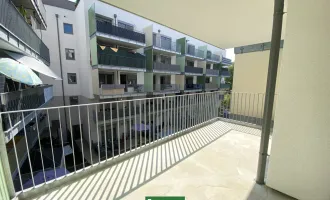 Ruhige Innenhof-Wohnung mit großem Balkon nahe S-Bahn Jedlersdorf, Straßenbahn 26 und SCN mit Einbauküche und Abstellraum!