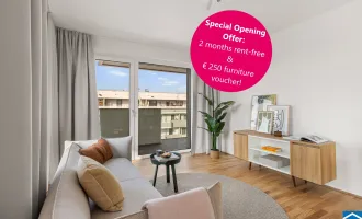 Special Opening Offer: 2 Monate mietzinsfrei & € 250,- Möbelgutschein!