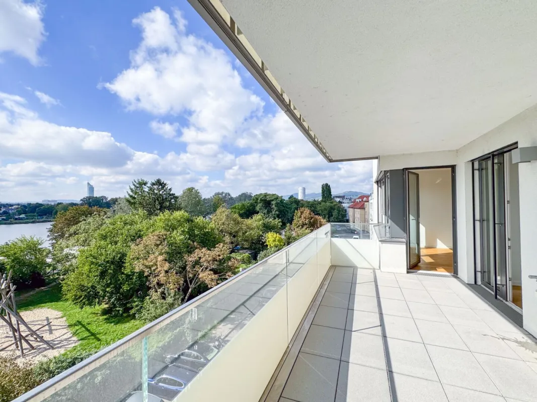3-Zimmer-Wohnung mit Balkon & Blick auf die Alte Donau – Top-Zustand, klimatisiert, zentral begehbar! - Bild 1