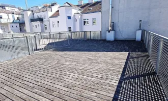LORYSTRASSE, U3-Nähe, 61 m2 Neubau mit 80 m2 Terrasse, Wohnküche, 1 Zimmer, Duschbad, Parketten, 1. Liftstock, vermietet
