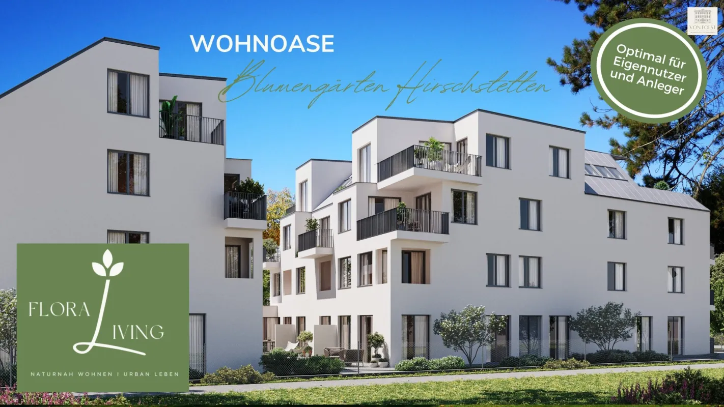 FLORALIVING - SMARTE Dachgeschoßwohnung mit großzügigem Balkon I Ihre Wohnoase bei den Blumengärten Hirschstetten - Bild 1