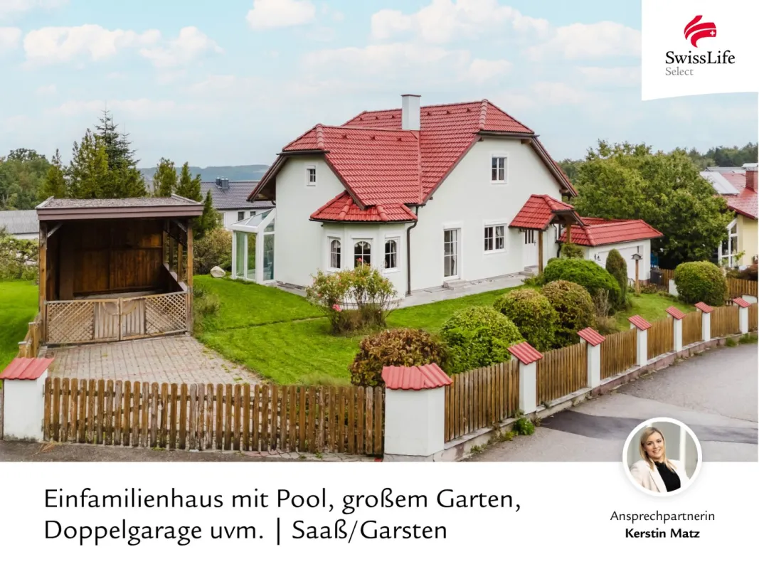 Großzügig Wohnen in traumhafter Lage | Einfamilienhaus in Saaß/Garsten mit Pool, großem Garten, Doppelgarage uvm. - Bild 1