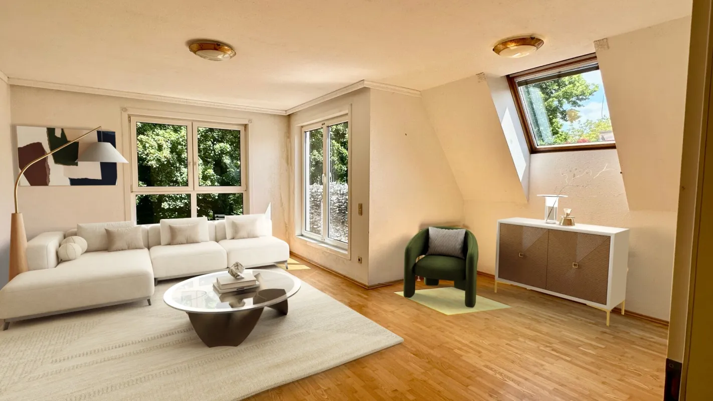 Sonnenlicht, Stil & Stadtnähe – 2,5 Zimmer-DG-Wohnung mit Balkon in Grünruhelage - Bild 1