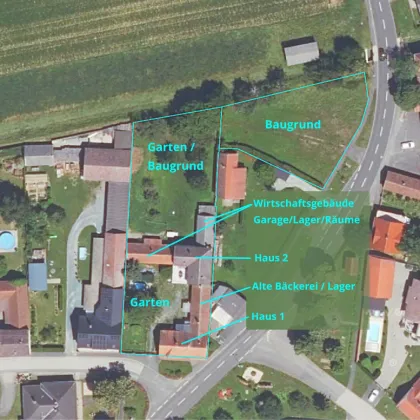 LIEGENSCHAFT XL mit 2 Häuser und Wirtschaftsgebäude sowie extra Baugrund! - Bild 2