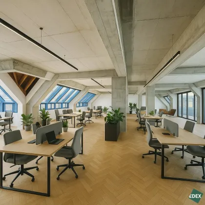 Erstbezug | Rohbau-Büro auf zwei Ebenen im Dachgeschoss mit Gestaltungsspielraum - Bild 3