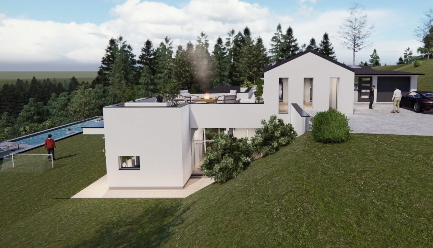 Nähe Graz: Luxuriöse Villa - Rohbau bereits fertig - mit herrlichem Ausblick in erhöhter Traumlage! - Bild 1