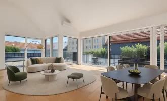 Außergewöhnliche DG-Maisonette mit 2 Terrassen beim Naschmarkt mit Garage im Haus