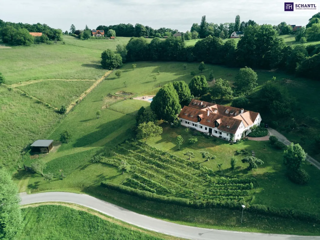 VIERKANTHOF MIT WILDGEHEGE VOR DER HAUSTÜRE! Bad Loipersdorf: Wo Natur, Geschichte und Exklusivität aufeinandertreffen - Bild 1