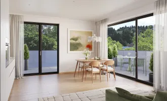 PROJEKT RIESIDENCE I BALKONWOHNUNG I 30m² ECKBALKON I 1.OG I TIEFGARAGE I 2026 I AUSBLICK I MODERNE AUSSTATTUNG I PROJEKT WOHNEN I