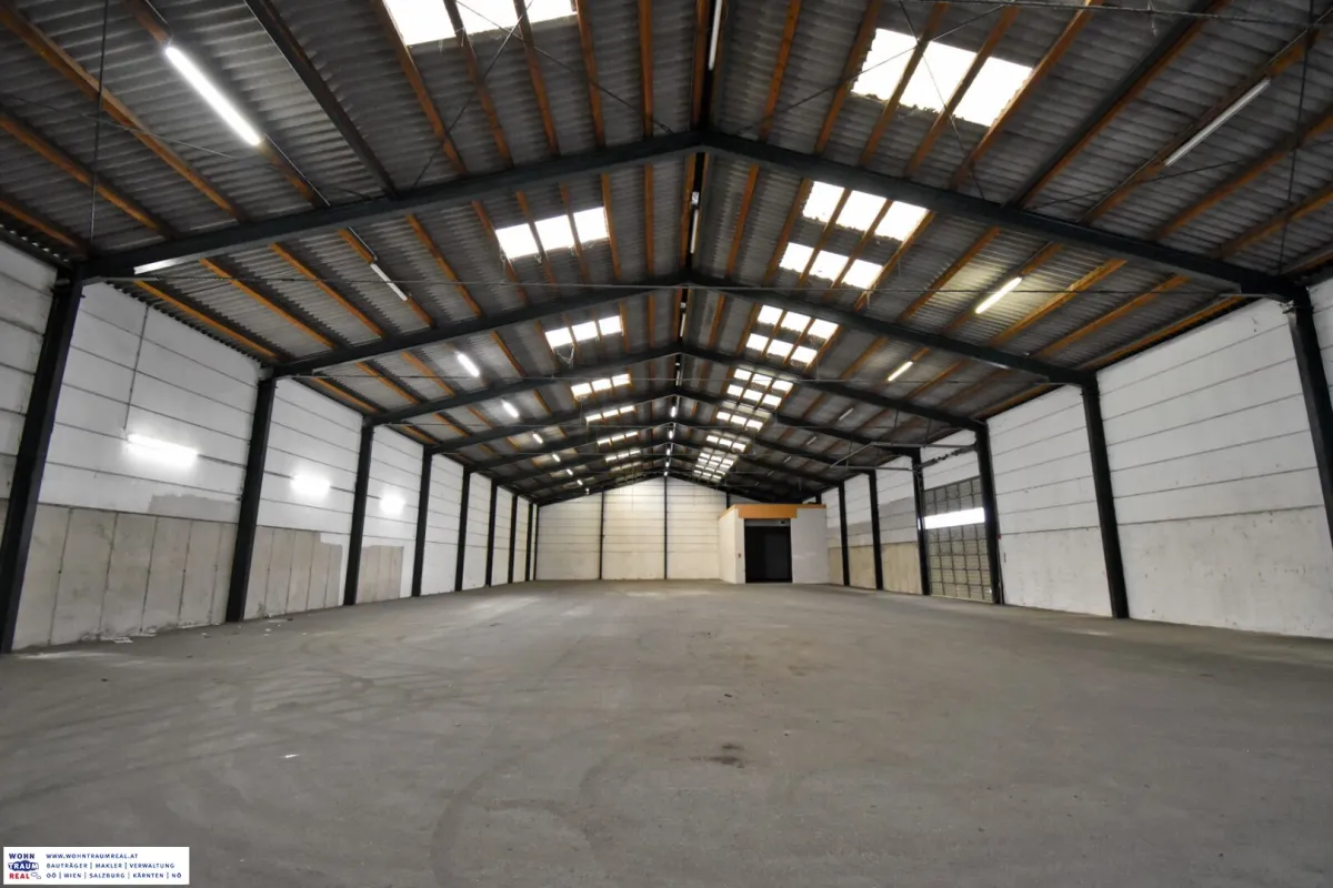 Industrie- / Werkshalle in St. Valentin - 1268 m² zur Miete für Ihre Geschäftsideen, zzgl. überdachte Freifläche 282 m² - Bild 1