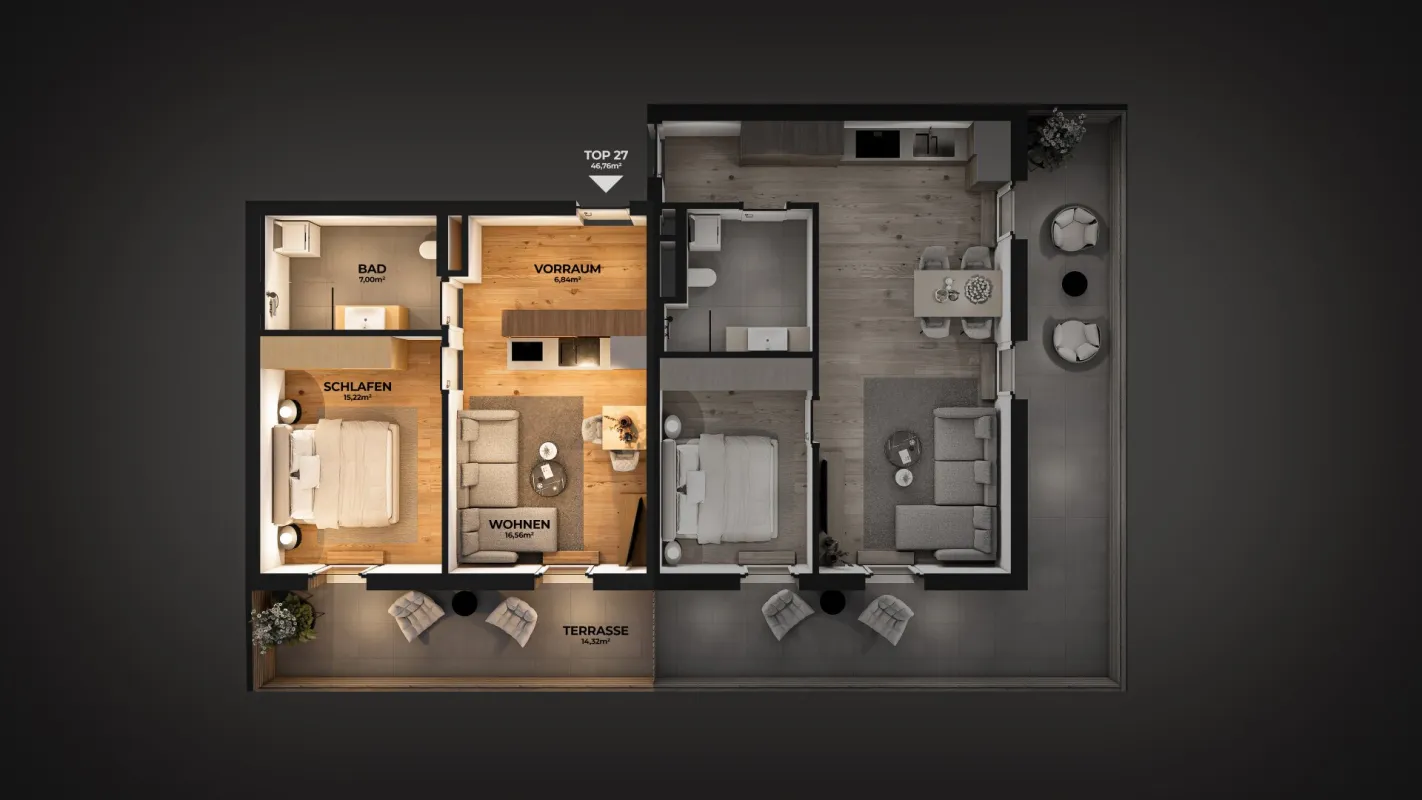 2-Zimmer-Penthouse mit Bergblick – Anlegerwohnung mit Terrasse & Top-AfA - Bild 1