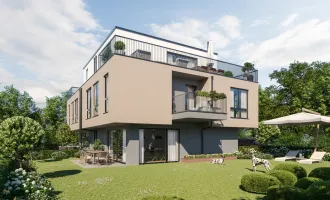 Exklusive Designer-Doppelhaushälfte mit Garten & Dachterrasse in urbaner Ruhelage