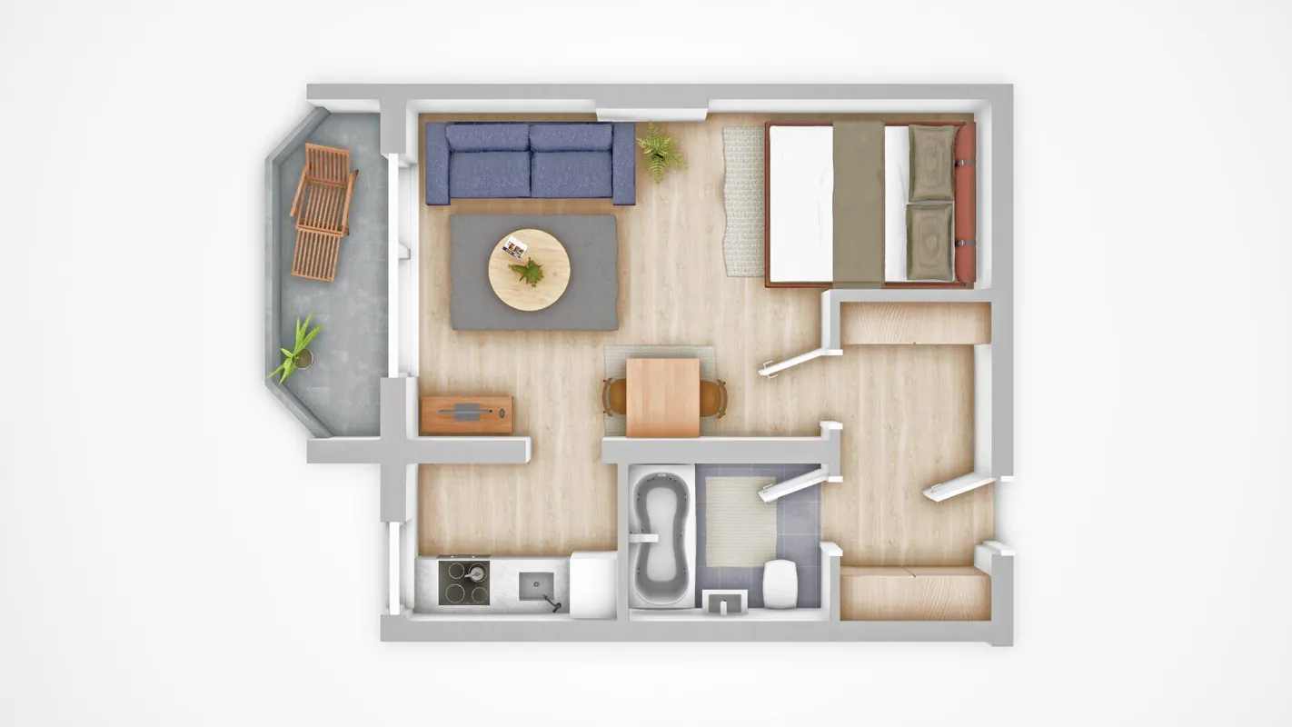 Hübsche Starterwohnung mit Balkon und überdachter Autoabstellplatz in perfekter Lage! - Bild 1
