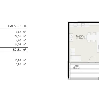 2-Zimmer-Wohnung Top B2 "Die Neue Ladenstraße" - Bild 3