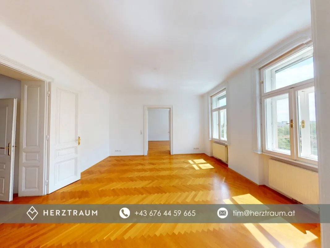 Stilvolle Erkerwohnung mit Fernsicht – 124 m² Altbau im 19. Bezirk – PROVISIONSFREI - Bild 1