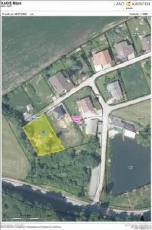 ebenes Baugrundstück  1159 m² -  Alt Ossiach  - ohne Bauverpflichtung - Mit weißer Gartenhütte  : ) - Bild 1