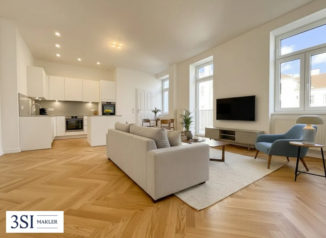 Altbau trifft Design – Traumhafte 3-Zimmer-Wohnung frisch saniert mit hofseitigem Balkon - Bild 1