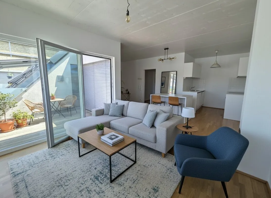 Coole Dachgeschosswohnung mit Terrasse in Holzbauweise - Bild 1