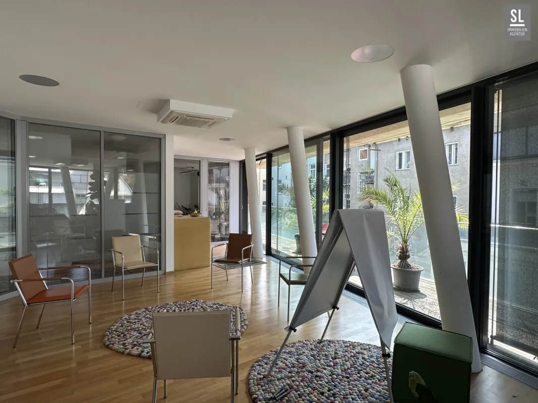 128m² ruhige - lässige Praxis- oder Büro-Einheit mit 33m² großem Süd-Westbalkon Nähe Kunsthaus, 2 TG Plätze optional - Bild 1