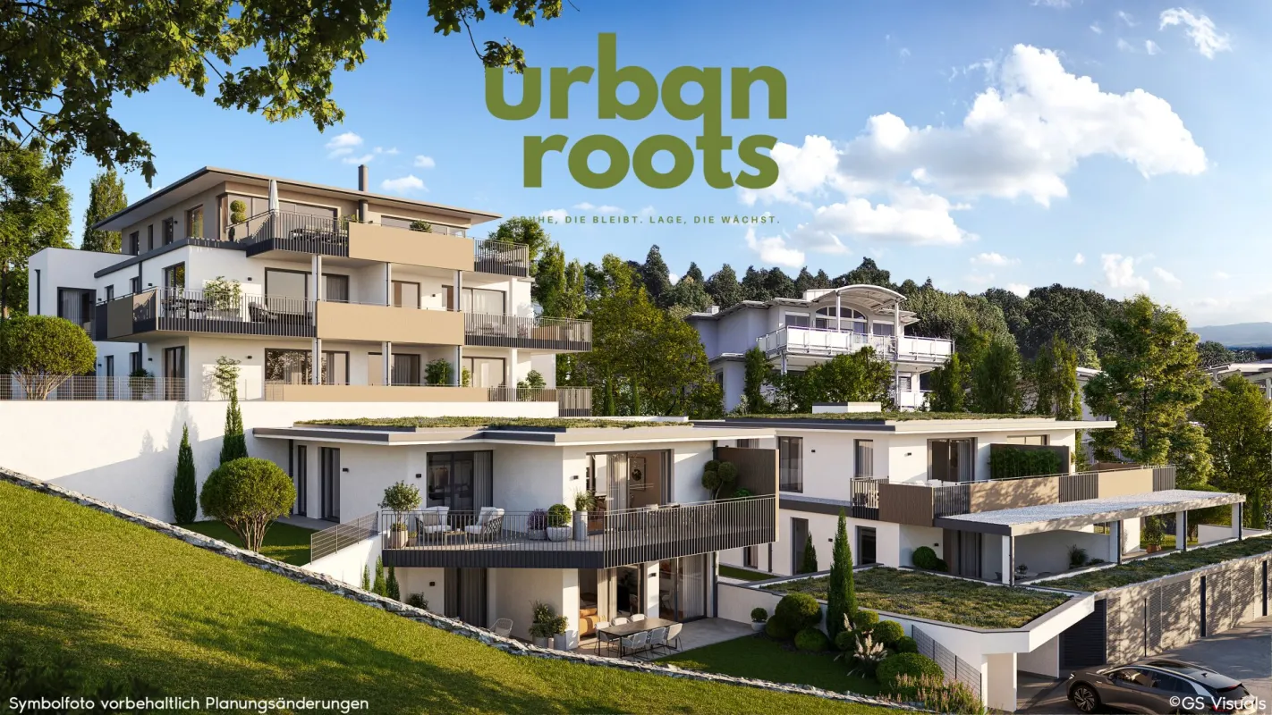 URBAN ROOTS am Kreuzbergl – Außergewöhnliches Wohnkonzept: Letztes Obergeschoss mit Eigengarten, 4 Zimmern und 2 Bädern. Mit herrlicher Aussicht! - Bild 1