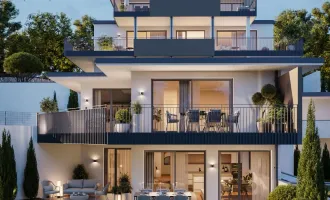 URBAN ROOTS am Kreuzbergl – 4-Zimmer-Eckwohnung mit Südwestterrasse, Masterbedroom & Zweitbadezimmer. Stimmungsvolle Fernsicht.