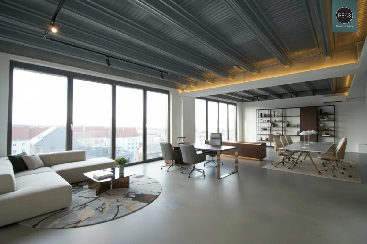 The View! Penthouse Loft mit Dachterrasse samt Wien-Panorama-Blick in der Brotfabrik Wien! - Bild 1