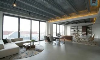 The View! Penthouse Loft mit Dachterrasse samt Wien-Panorama-Blick in der Brotfabrik Wien!