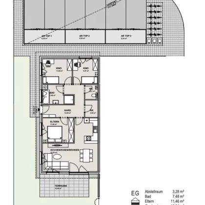 FernBlick 3: 4-Zimmer-Gartenwohnung mit Südterrasse in Perwang am Grabensee! - Bild 3