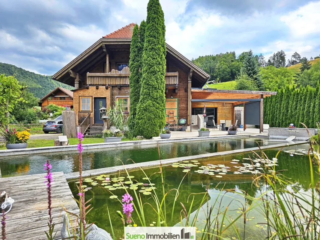 Haus mit GARTEN-PARADIES (Teich) und großer Terrasse für Naturliebhaber - Bild 1