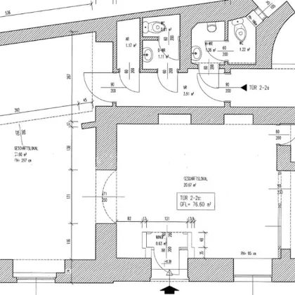 GESCHÄFTSLOKAL, BÜRO ODER LAGER, 77 m2 Altbau im Edelrohbau, 3 Zimmer, Nebenräume, Große Mohrengasse - Bild 3