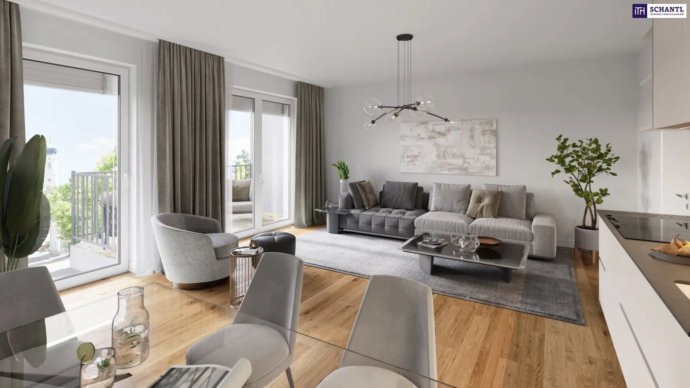 Stark reduziert - Jetzt 6,2% Preisvorteil nutzen! ZUM JUNGBRUNNEN! Besser geht´s nicht - Kleinwohnung mit Riesenterrasse! Viel Freiraum + Maximaler Platz auf minimaler Fläche + Beste Infrastruktur + Hochwertige Materialien + Garagenplatz optional! - Bild 1