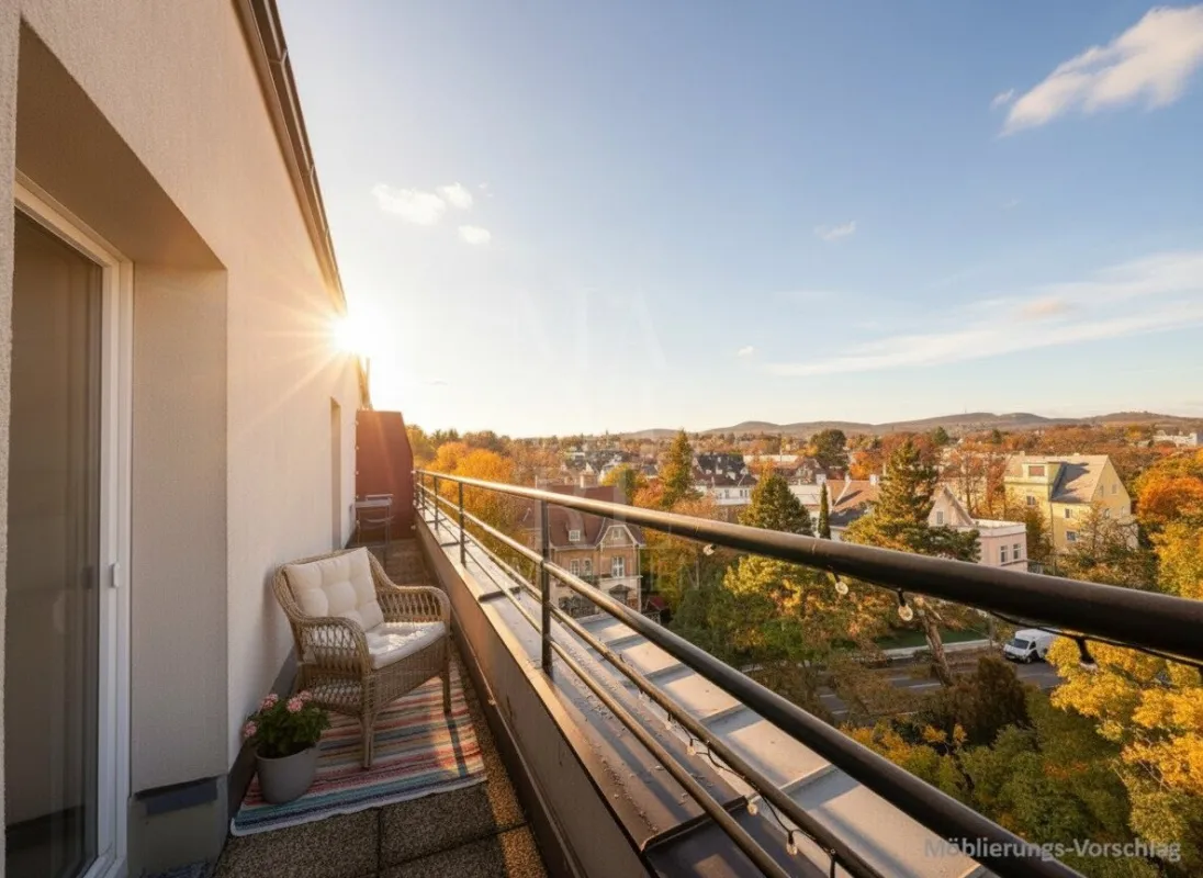 Dachterrassenwohnung ohne Schrägen / Erstbezug mit Traum-Fernblick - Bild 1