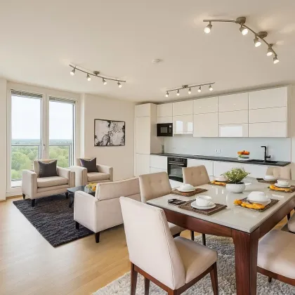 ÜBER DEN WOLKEN - 20.Liftstock - 3 Zimmer - ca. 90m² gew. NFL - ca. 23,41m² Freifläche - hochwertige Ausstattung - U-Bahn - Bild 3