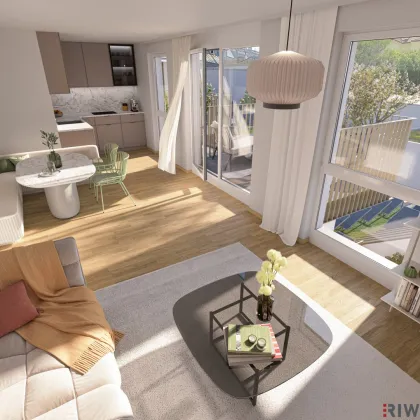 DG-ERSTBEZUG | 3-Zimmer mit hofseitiger Terrasse | Ost/West | Fernwärme | Fassadenbegrünung | TG-Stellplatz optional | Nachhaltiges Wohnbauprojekt - Bild 2