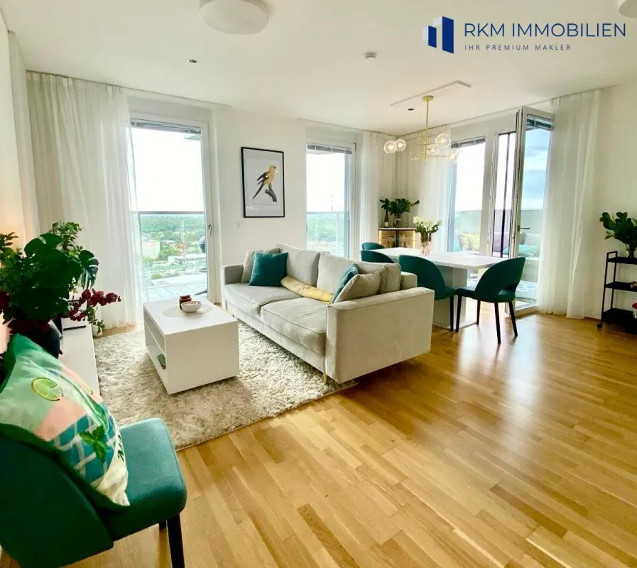 Exklusive und moderne 3-Zimmer-Wohnung mit Balkon in 1020 Wien – Einzigartige Aussicht, Marina Tower, VIP - Location - Bild 1