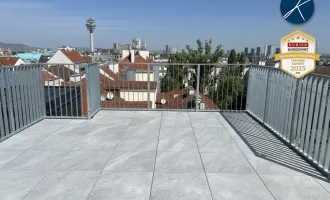 *Superprojekt: ''Über den Baumwipfeln" TOP 52 mit Süd-Westausrichtung + PANORAMA-DACHTERRASSE + 360° WIEN-BLICK