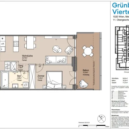 Hochhaus Grünblick: Erstbezug 11.OG Ostseite | U2 | XL-Balkon - Bild 3
