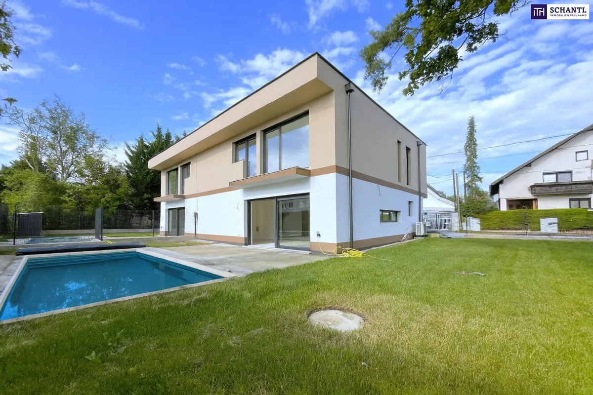 Wohnen wie im Urlaub: Moderne Doppelhaushälfte mit Pool, Terrasse & Garten in familienfreundlicher Lage in Brunn am Gebirge – nur wenige Minuten von Wien entfernt! - Bild 1