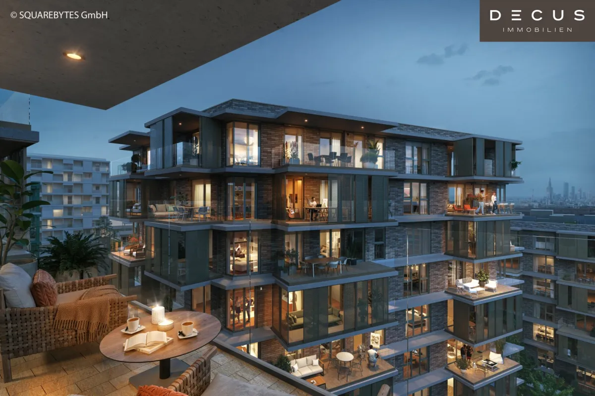 DREI ZIMMER + ZWEI BALKONE + VILLAGE IM DRITTEN + BAUFELD 13 + ERSTBEZUG + EIGENTUMSWOHNUNGEN + - Bild 1
