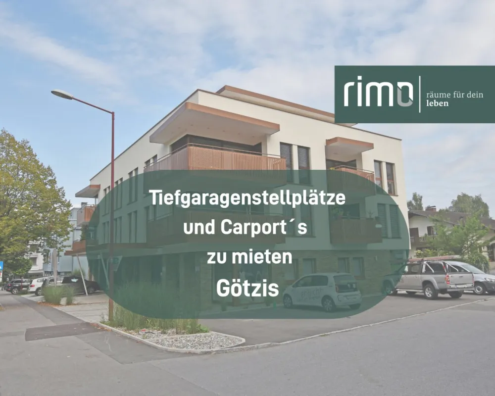 Tiefgaragenparkplätze und Carports für KFZs in Götzis / Nähe Garnmarkt zu VERMIETEN - Bild 1