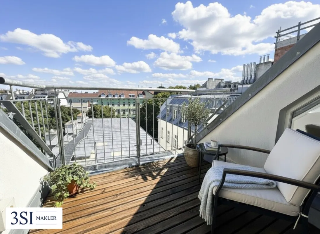 Traumblick! Urbanes Wohnen– 1,5-Zimmer-Juwel im 7. Bezirk mit riesiger Dachterrasse - Bild 1