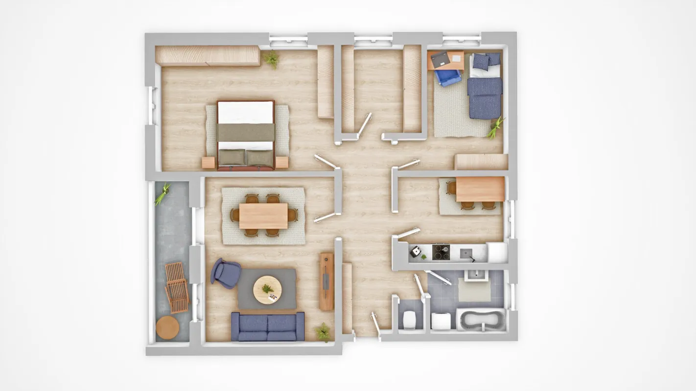 *geräumige 3 Zimmer Wohnung mit extra Küche, Balkon und Garage! Super schöne Aussicht inkludiert! - Bild 1
