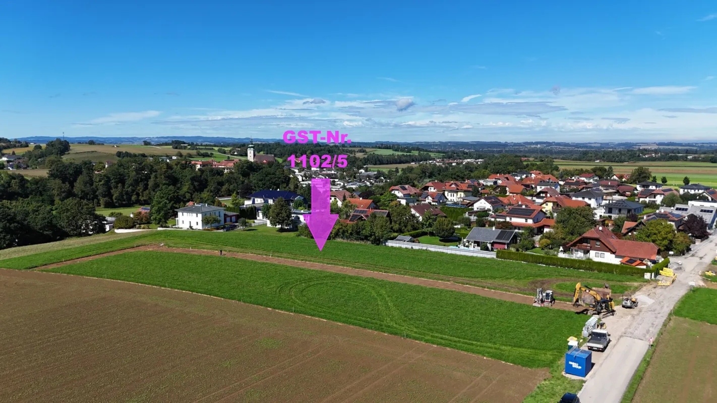 Sonniges Baugrundstück, eben und in ruhiger Lage | Steinerkirchen Frohnhofen | GST-Nr. 1102/5 - Bild 1