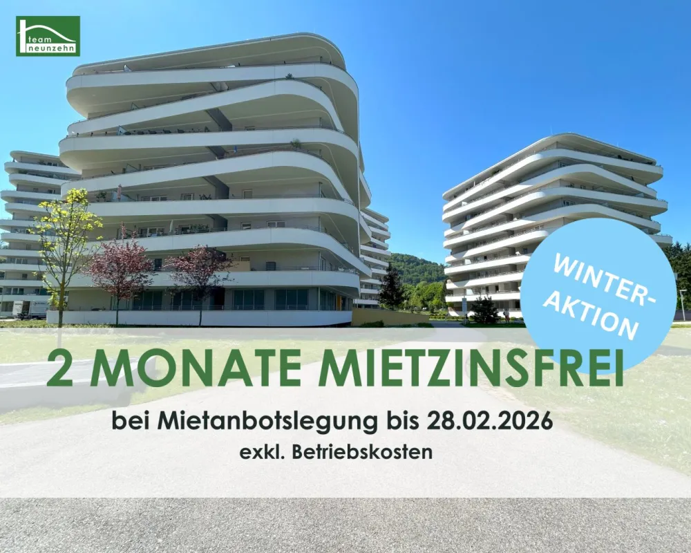 AKTION - 2 MONATE MIETZINSFREI - Zwischen Stadtleben und Parklandschaft – Green City Living in Graz - Bild 1